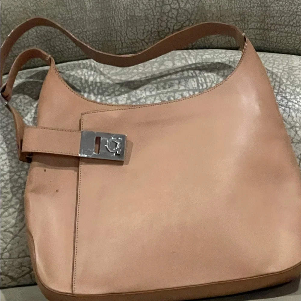 Salvatore Ferragamo Vintage Tan Leather Shoulder Bag and Wallet